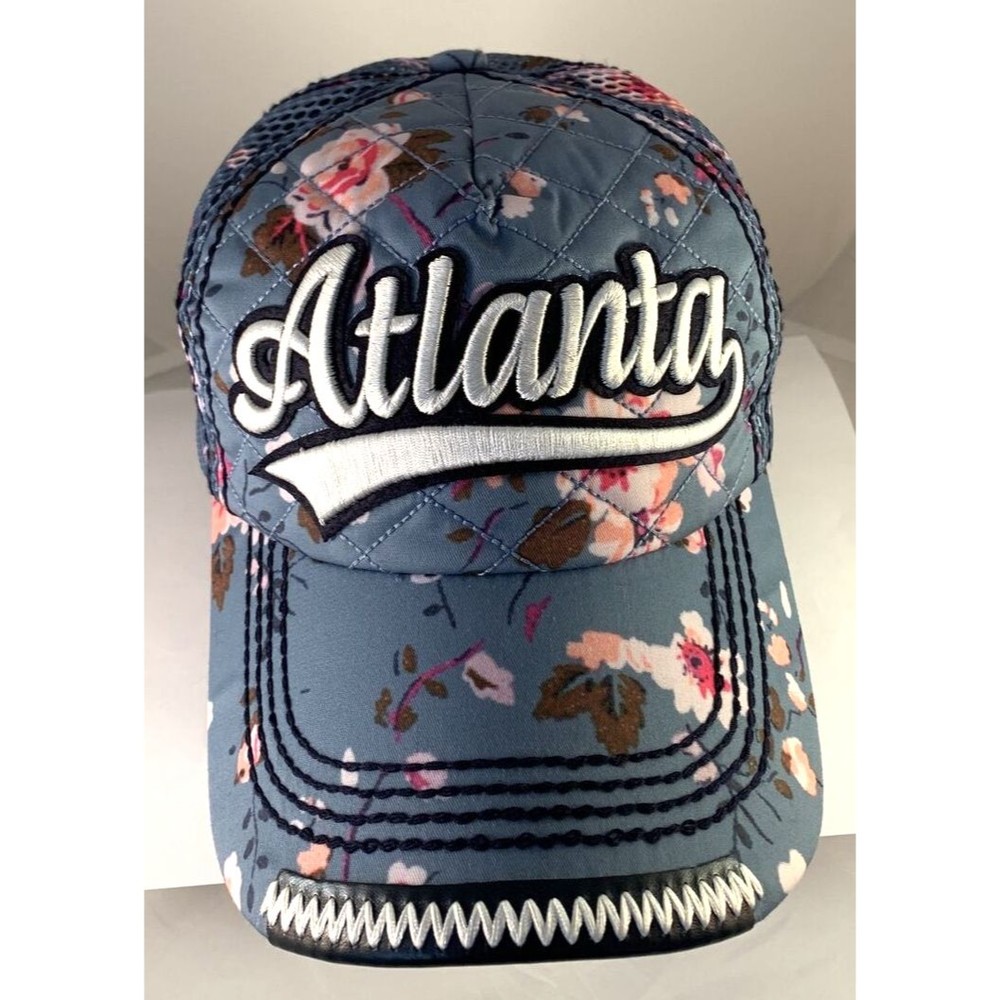 Robin Ruth Atlanta Embroidered Floral Quilted Hat Cap Snapback Adjustable